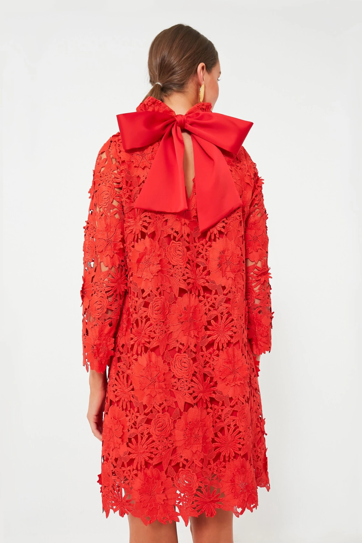 Red Guipure Lace Daphne Dress - Image 4