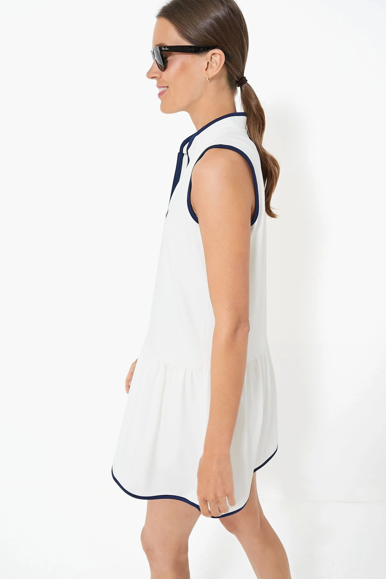 White And Navy Emma Tennis Dress - Image 4
