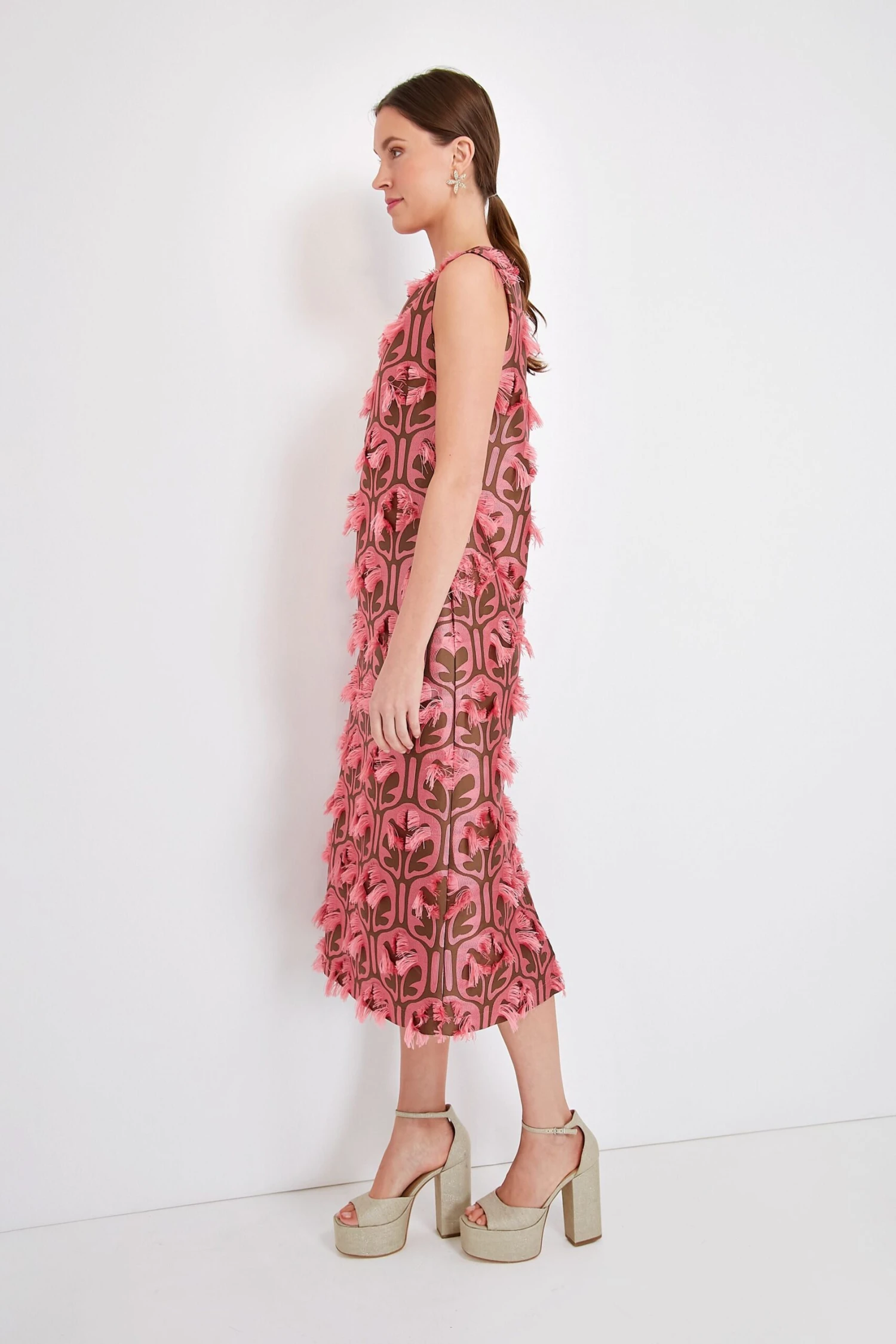 Grove Kaki And Pink Column Dress - Image 4