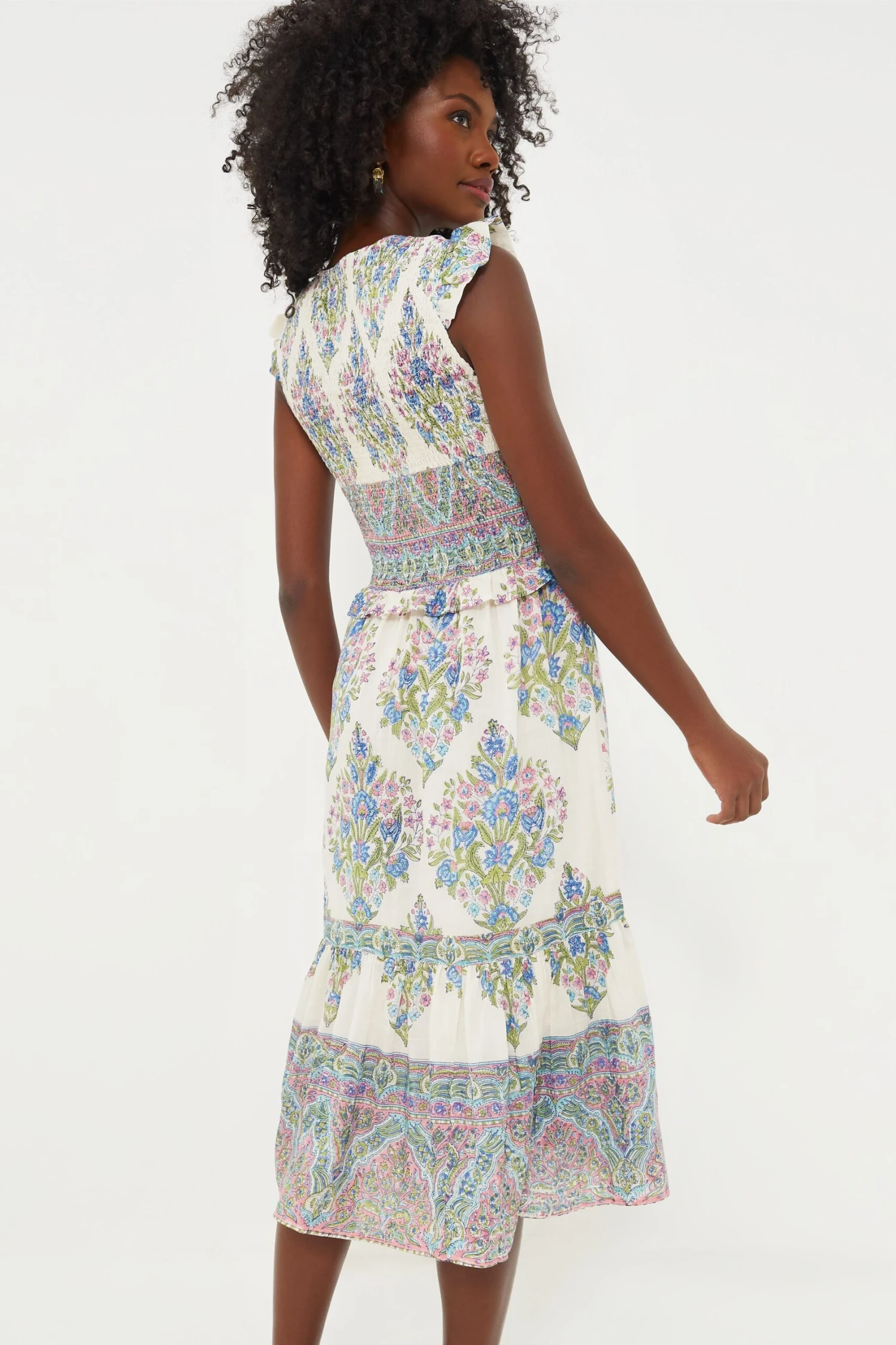 Floral Bouquet Carly Midi Dress - Image 4