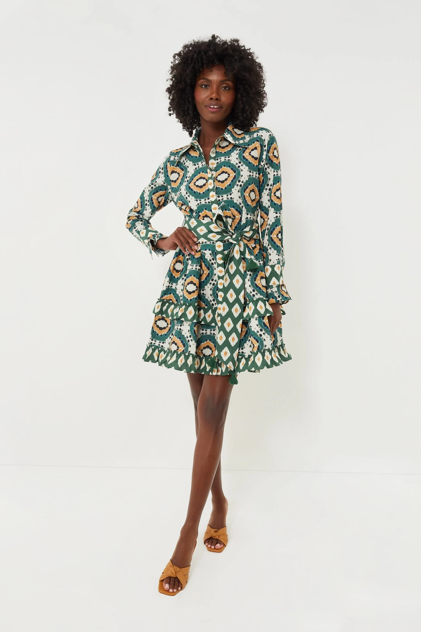 Batik Tortoise Multi Green Cami Dress - Image 2