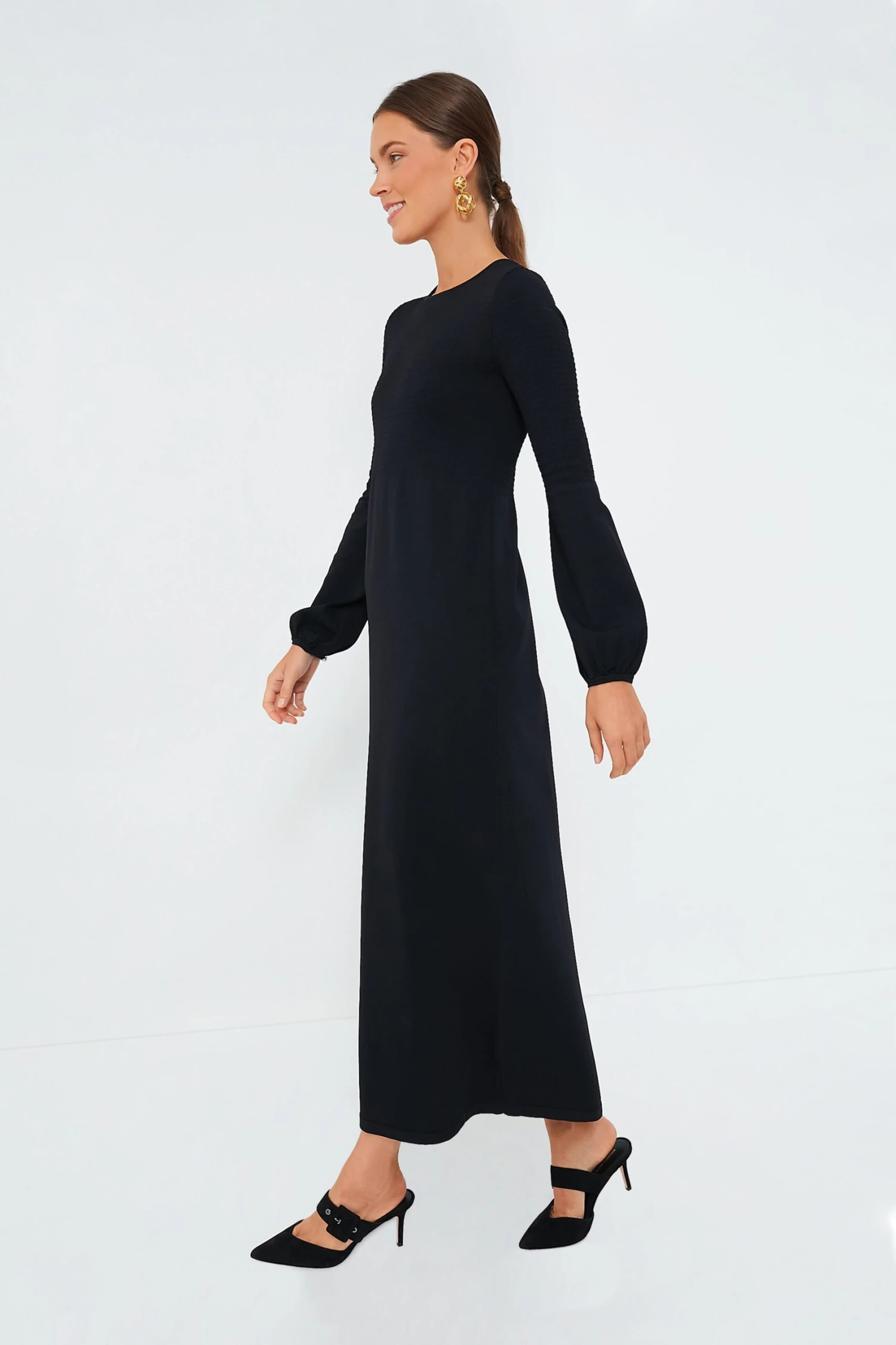 Black Double Knit Lennox Dress - Image 3