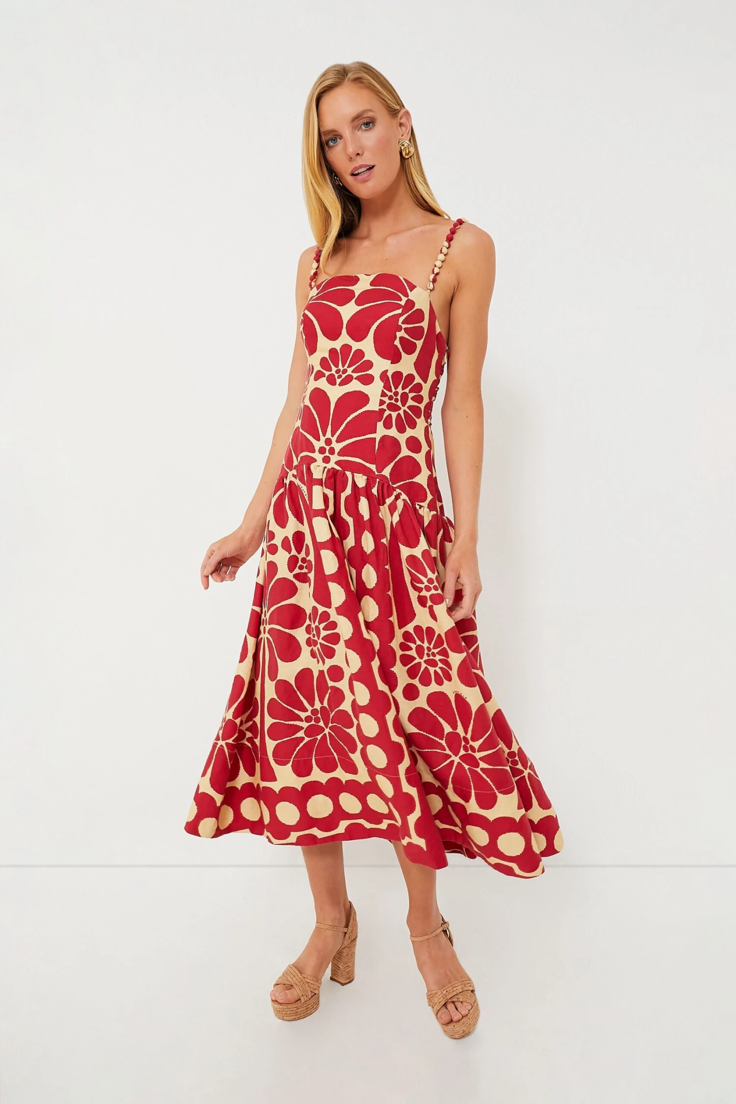 Farm Rio Palermo Red Sleeveless Dress - Image 2
