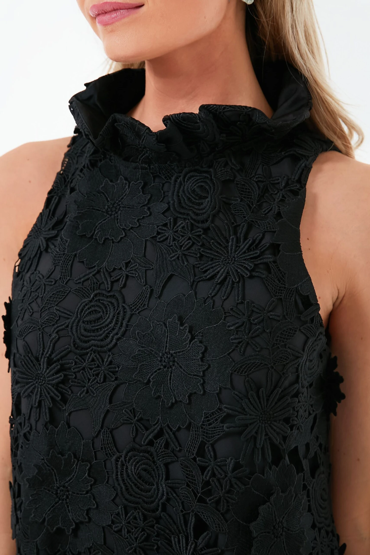 Black Guipure Lace Blythe Dress - Image 5