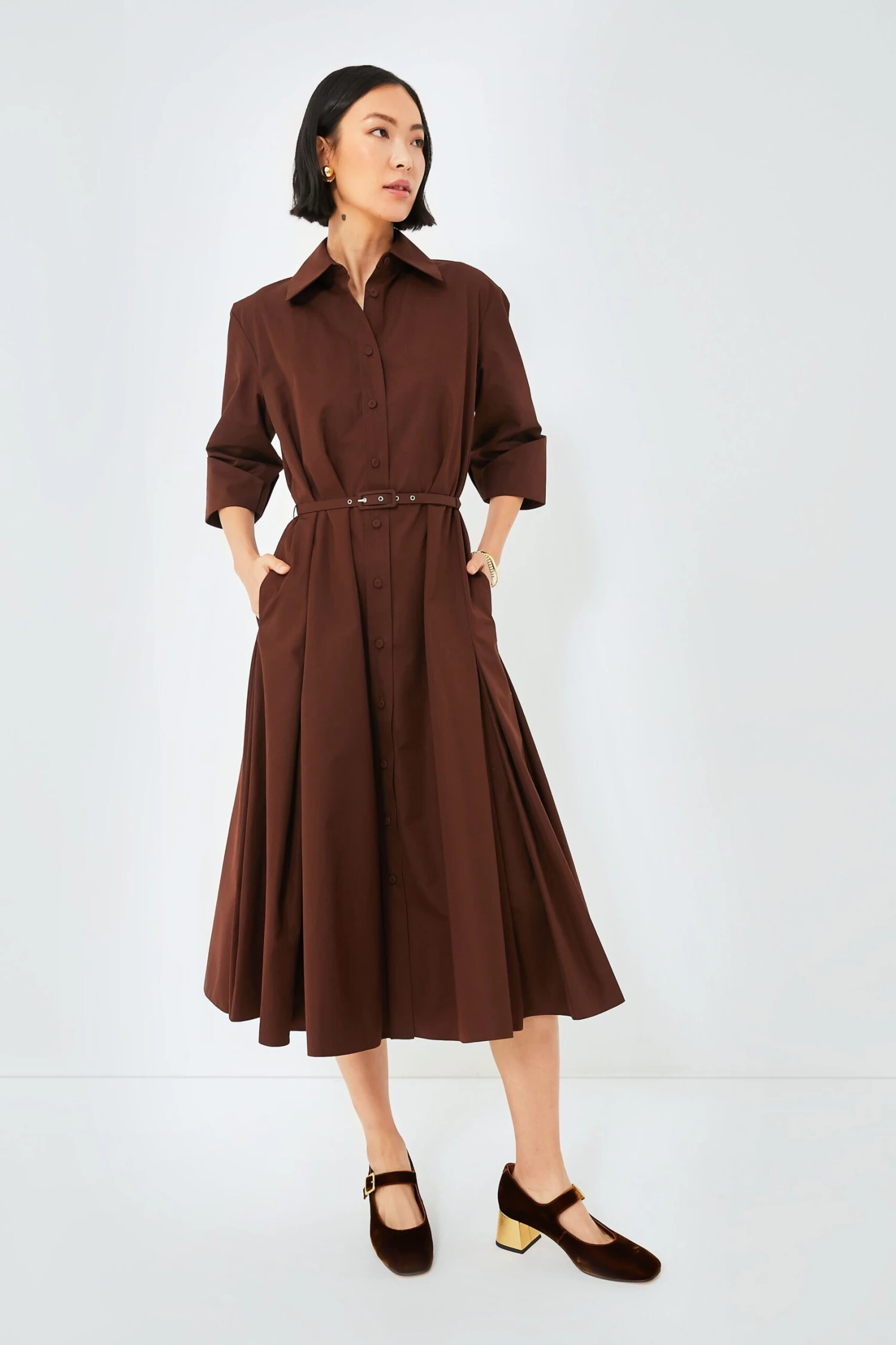 Dark Brown Tokyo Italian Cotton Dress - Image 6