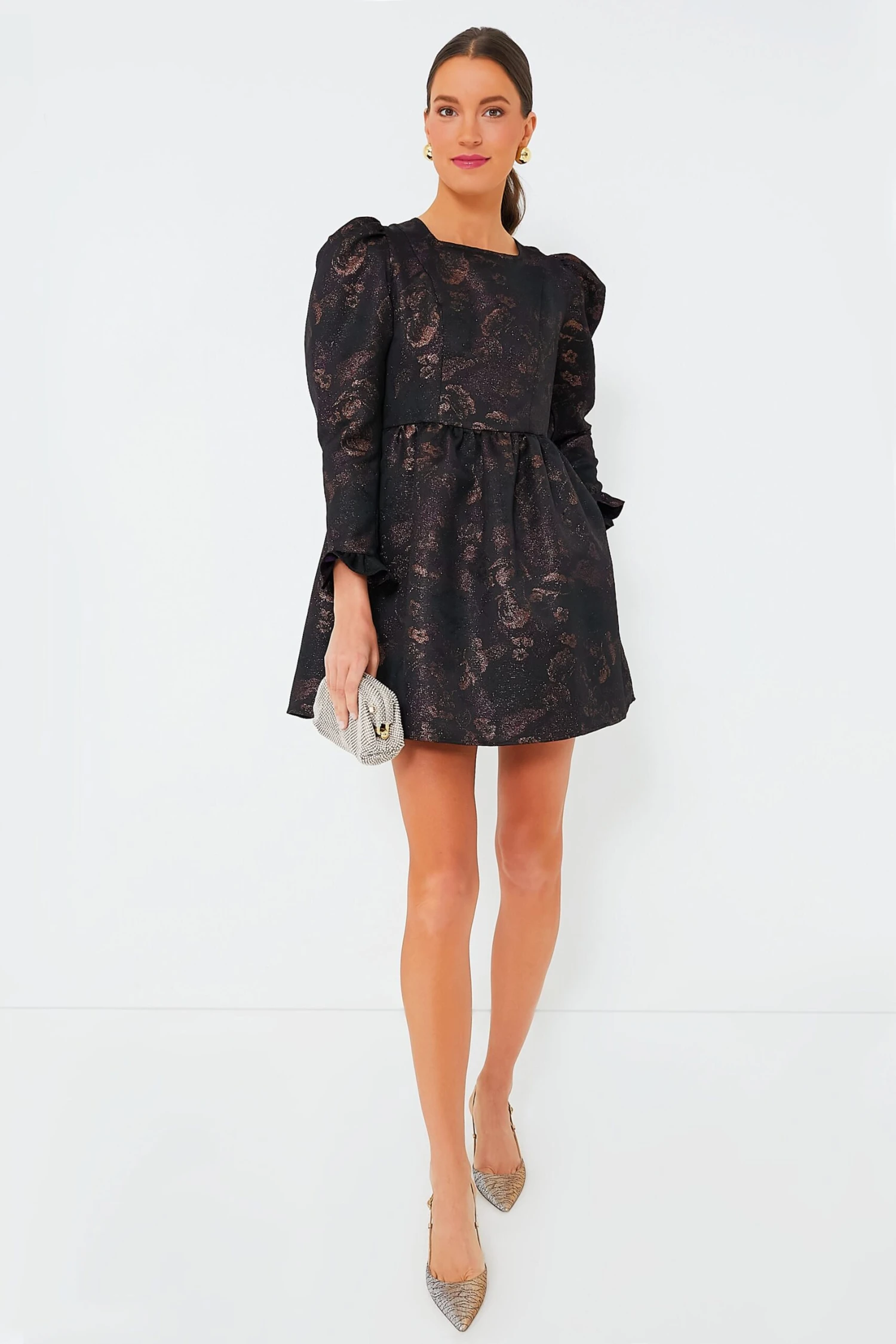 Enchantress Jacquard Square Neck Mini Prairie Dress - Image 6
