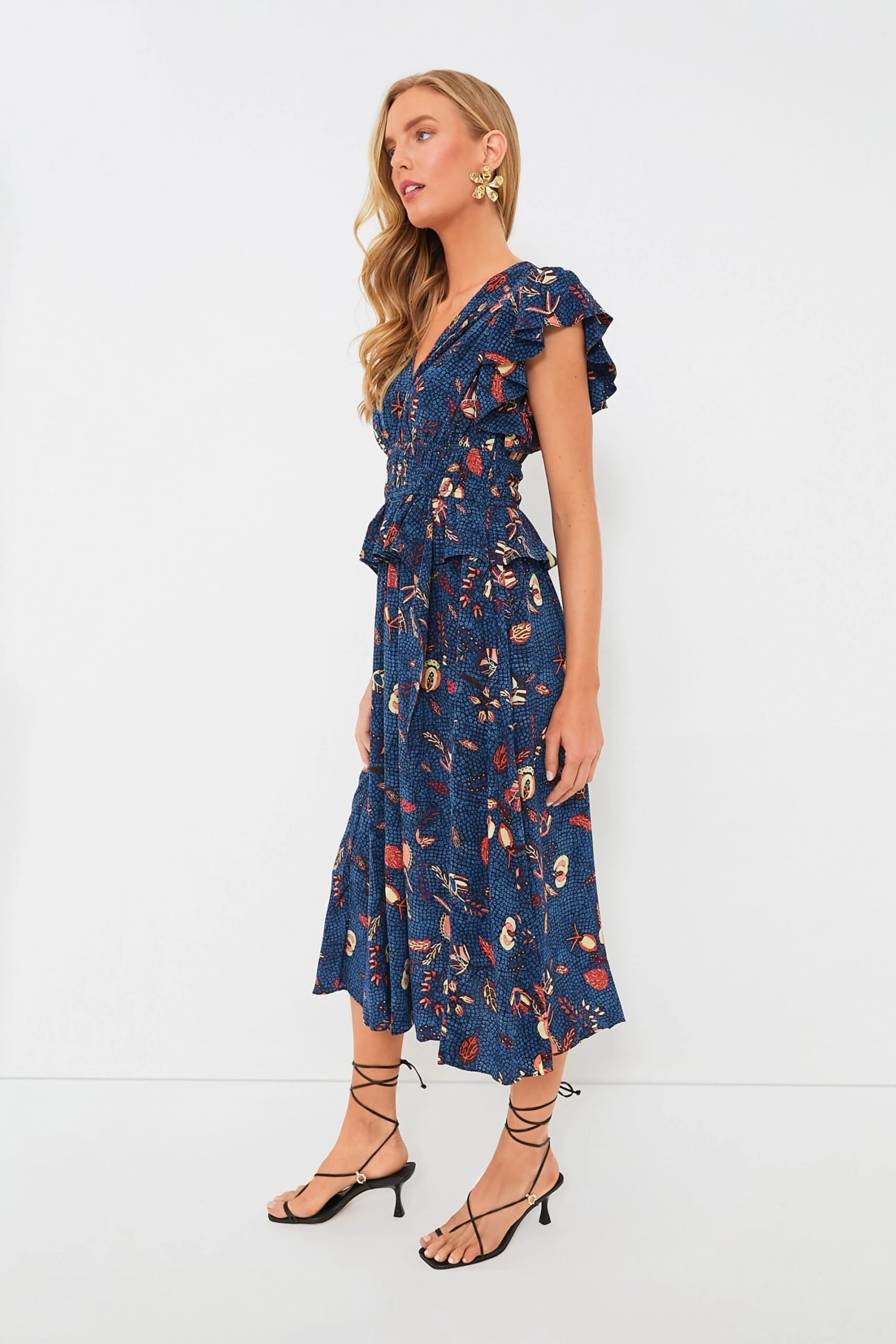 ULLA JOHNSON Blue Dahlia Brielle Dress - Image 3