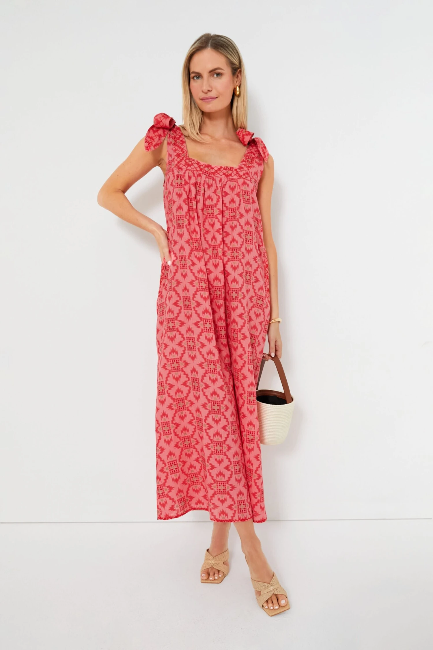 Coral Ikat Obsidian Dress - Image 2