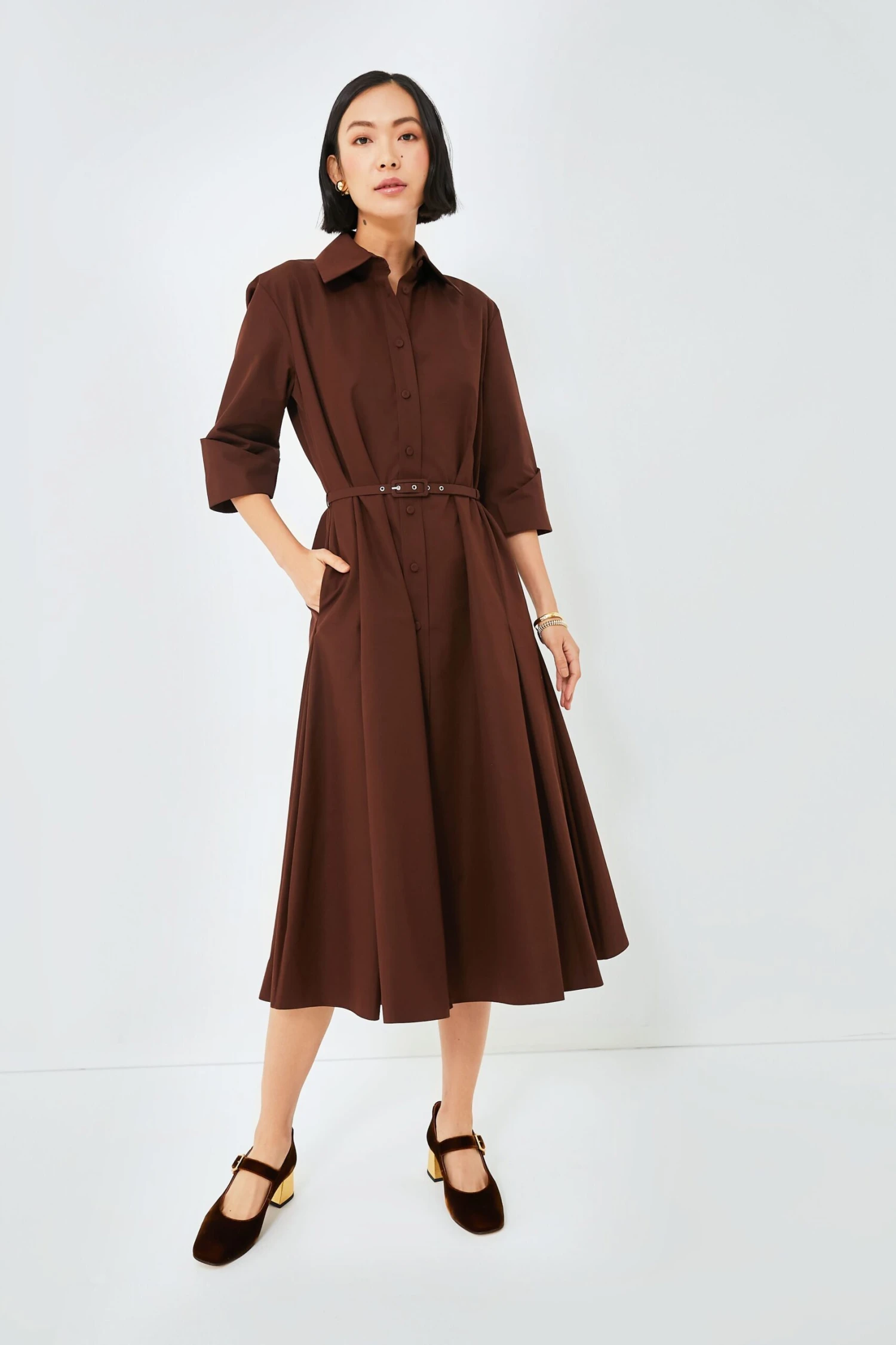 Dark Brown Tokyo Italian Cotton Dress