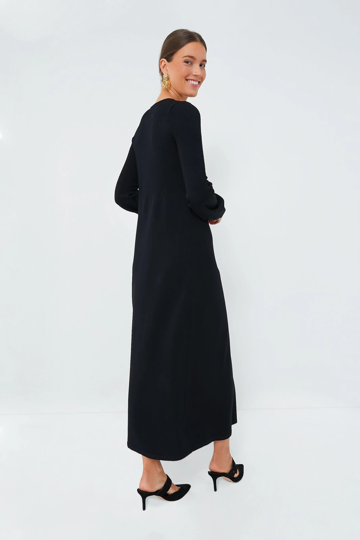 Black Double Knit Lennox Dress - Image 4