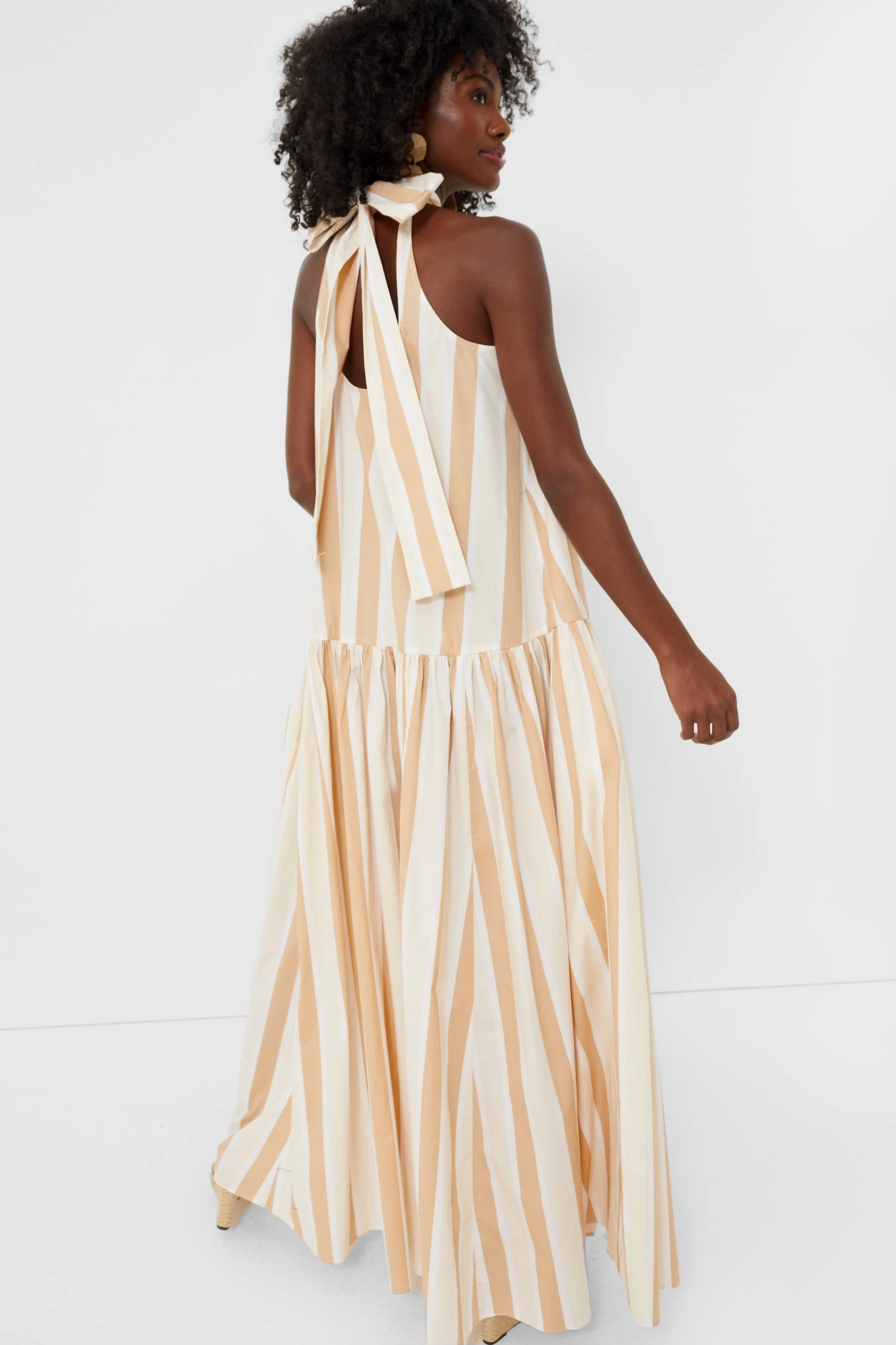 Staud Sand Stripe Midi Marlowe Dress - Image 4