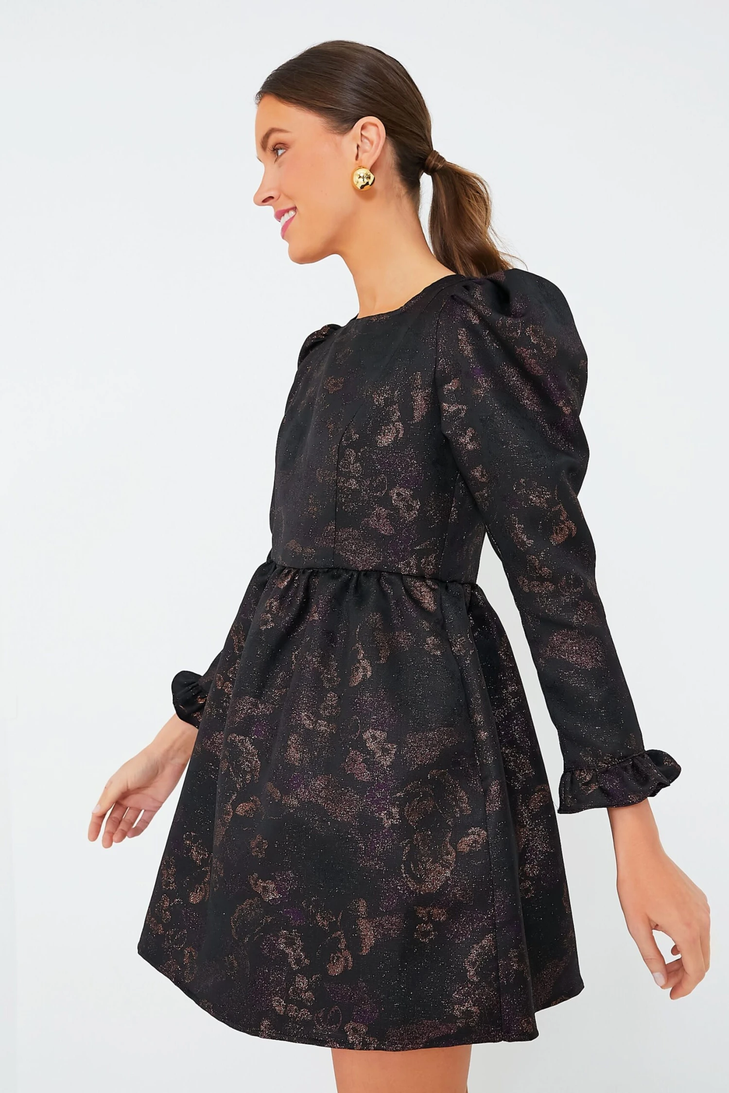 Enchantress Jacquard Square Neck Mini Prairie Dress - Image 3