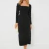 Black Erletta Double Crepe Dress