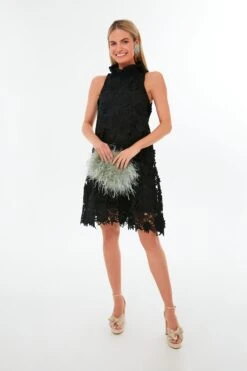 Black Guipure Lace Blythe Dress