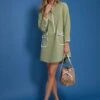 Moss Green Perkins Shirt Dress