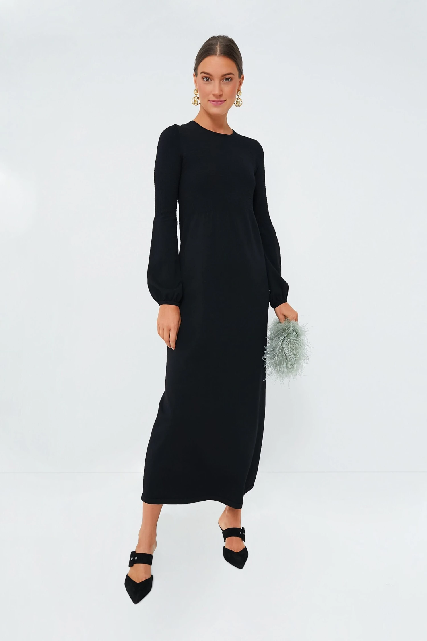 Black Double Knit Lennox Dress - Image 2
