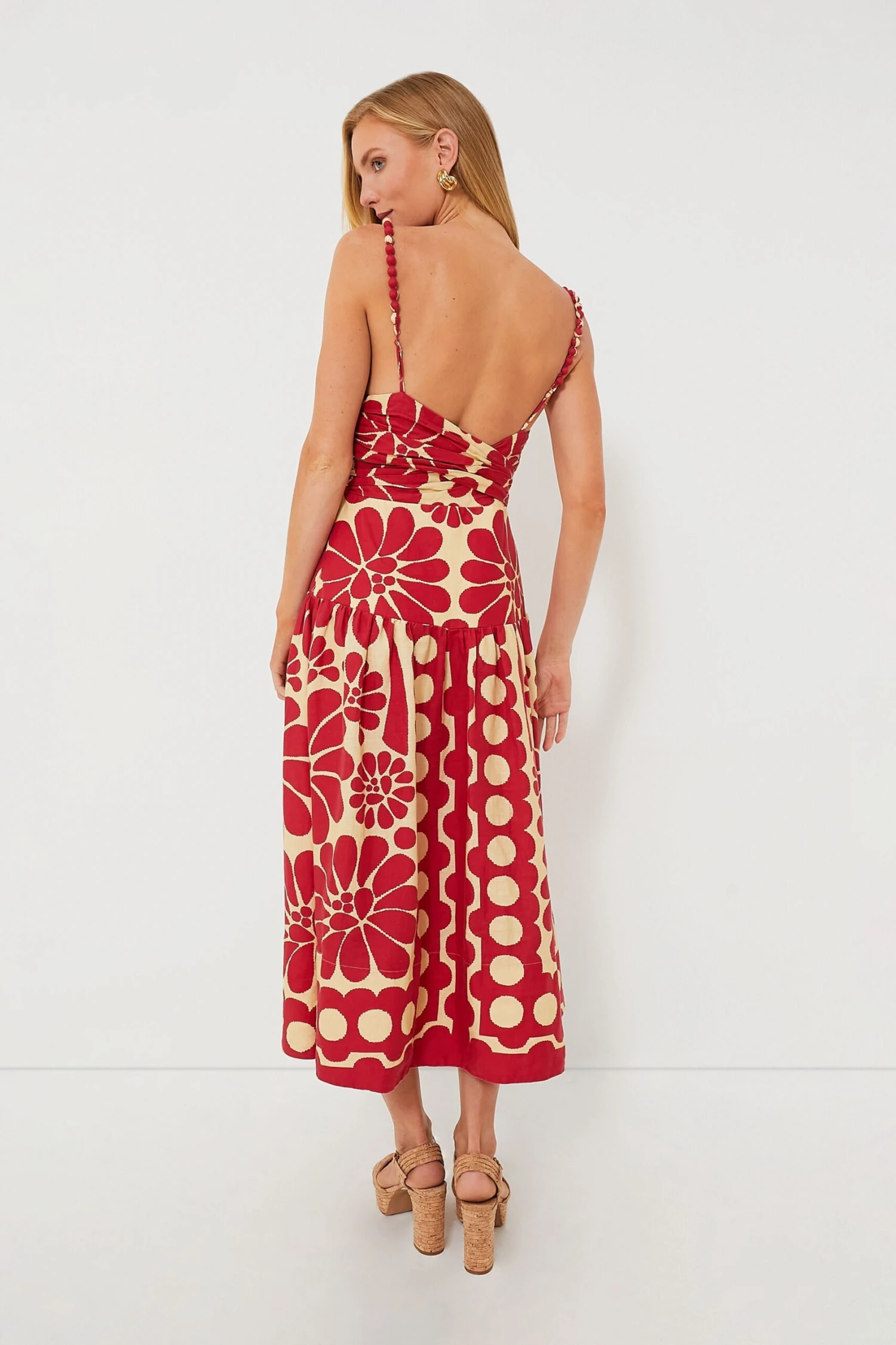 Farm Rio Palermo Red Sleeveless Dress - Image 4