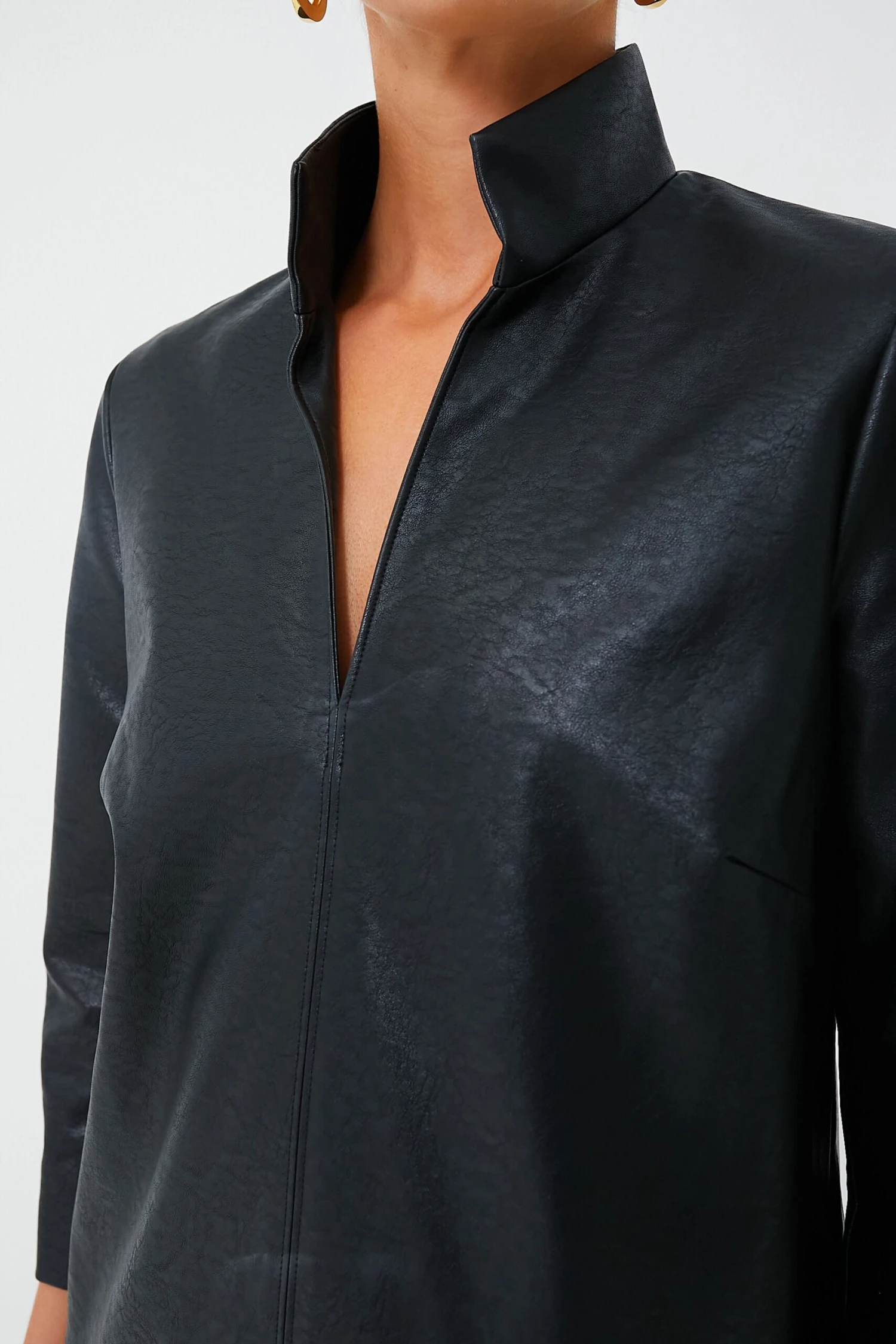 Black Leather Clifton Dress - Image 5