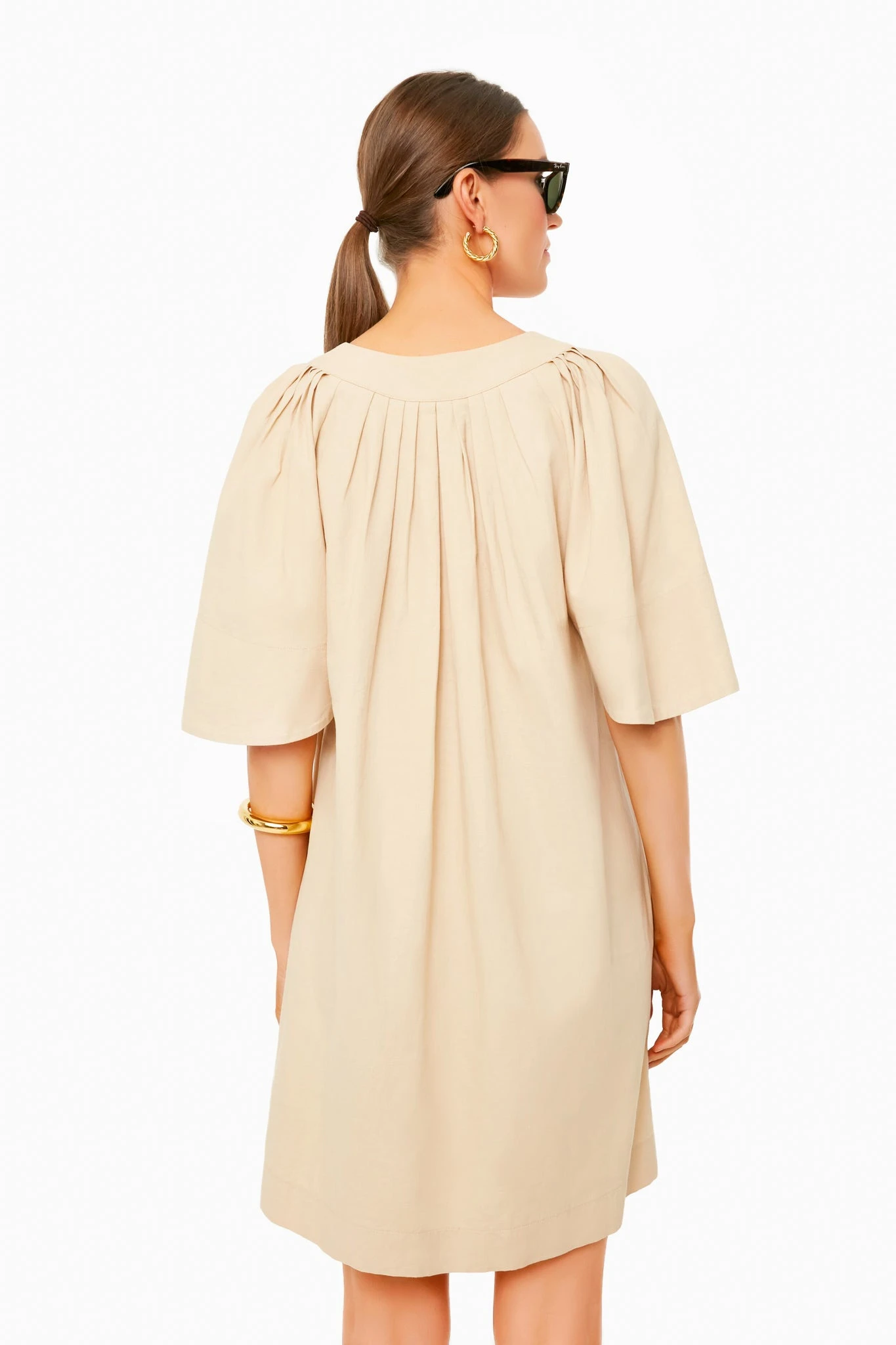 Khaki Finley Flutter Sleeve Dress - Image 4