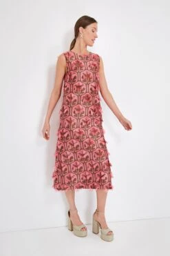 Grove Kaki And Pink Column Dress