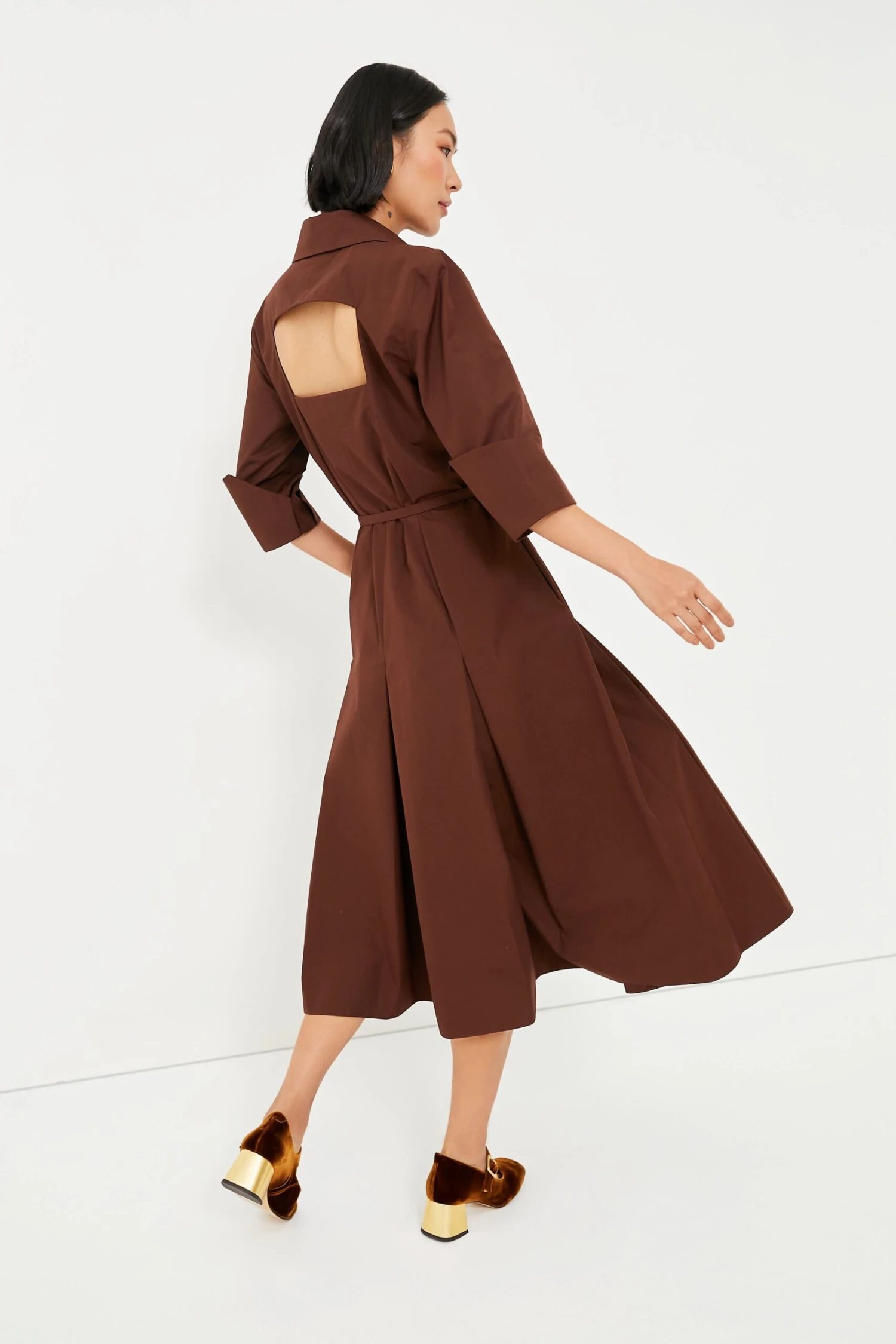 Dark Brown Tokyo Italian Cotton Dress - Image 4
