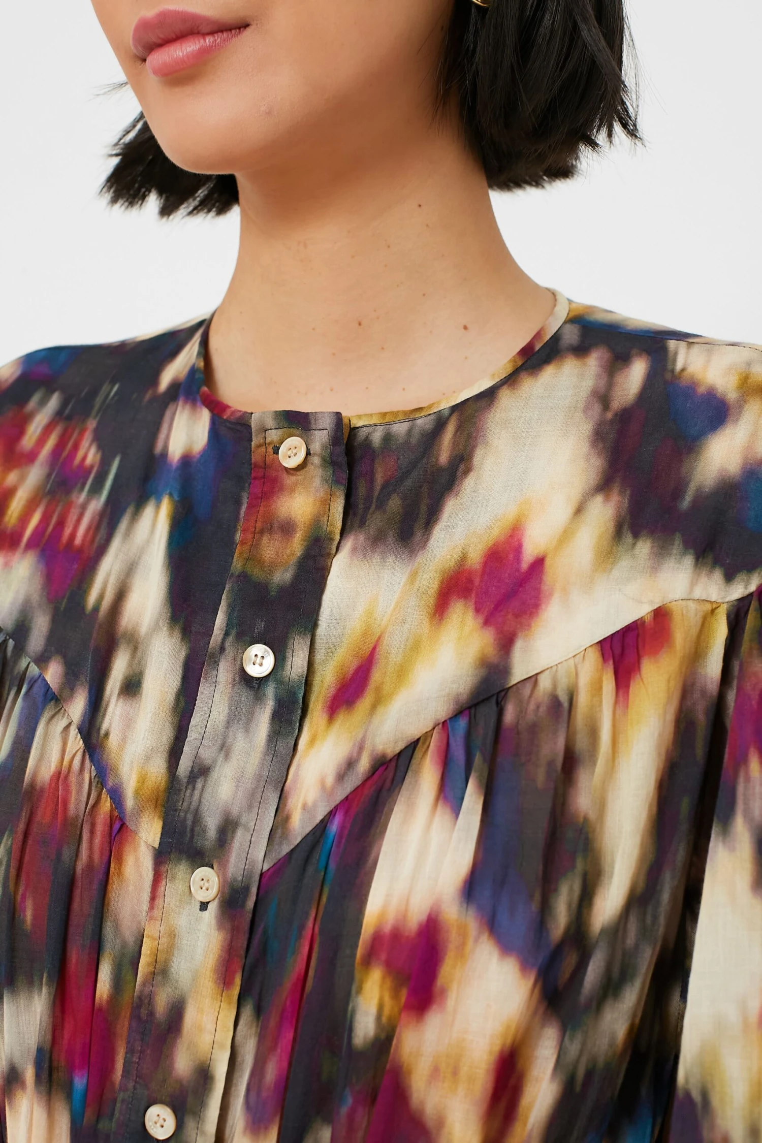 Isabel Marant Etoile Ochre Black Maggy Watercolor Dress - Image 5