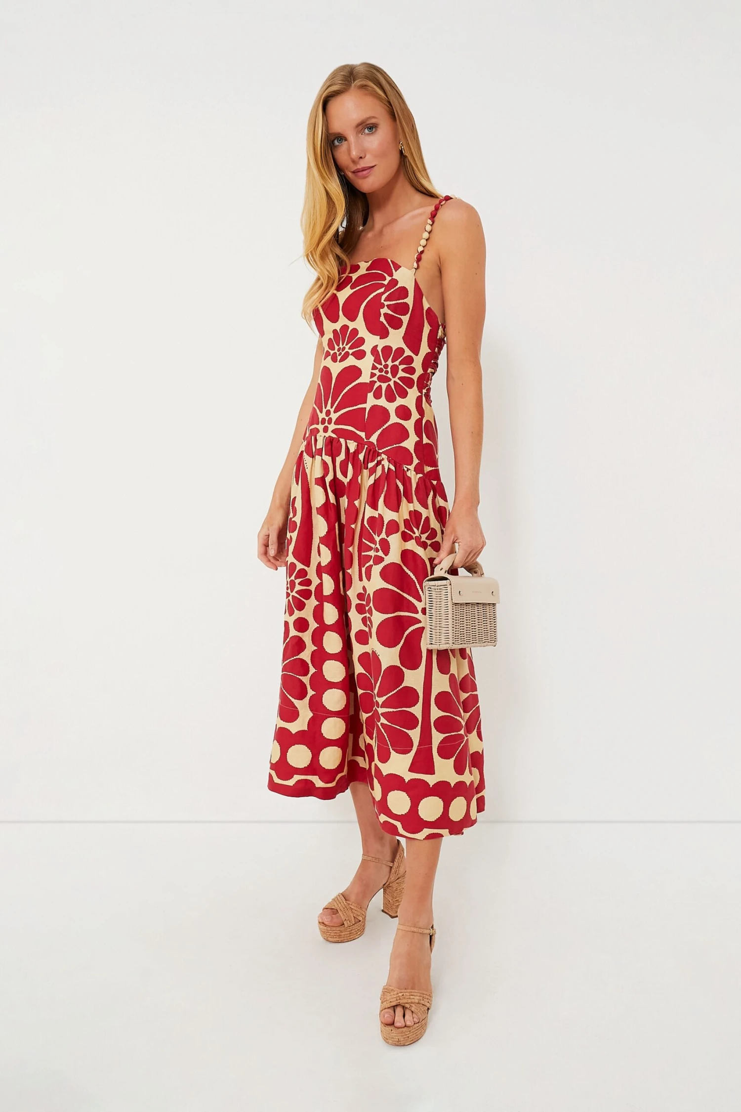 Farm Rio Palermo Red Sleeveless Dress - Image 7