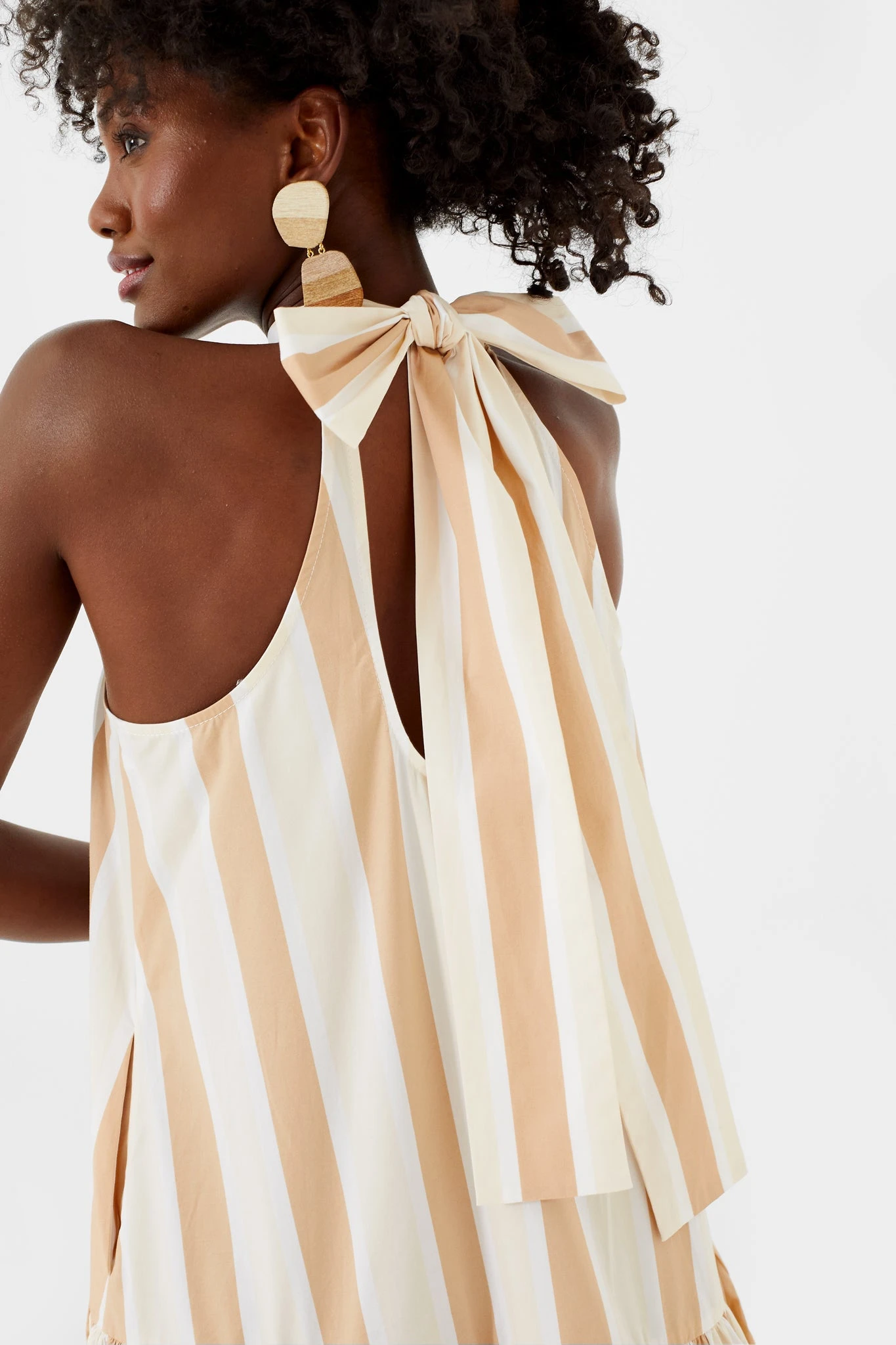 Staud Sand Stripe Midi Marlowe Dress - Image 5