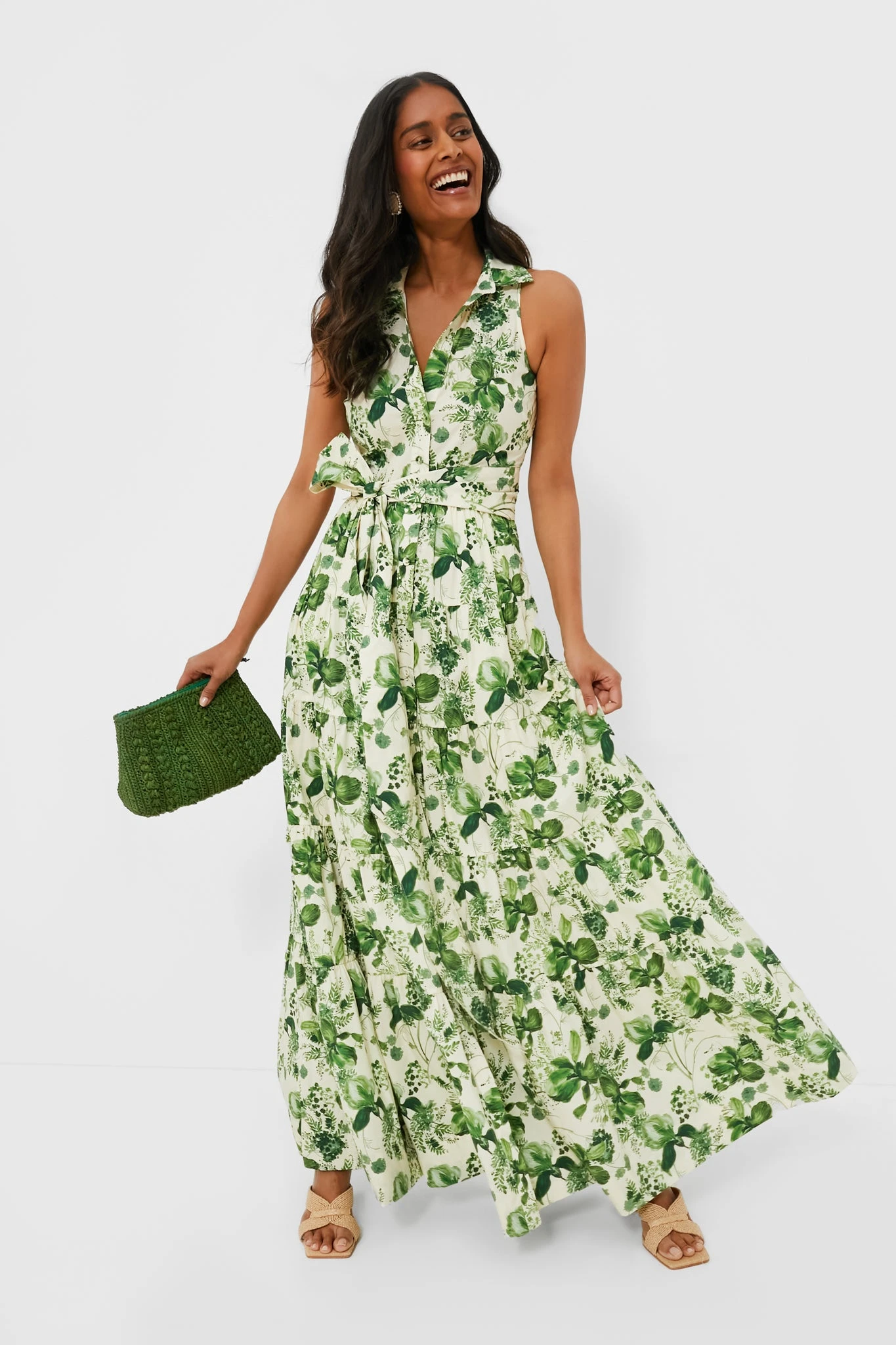 Olive Hanging Orchids Adriana Dress - Image 2