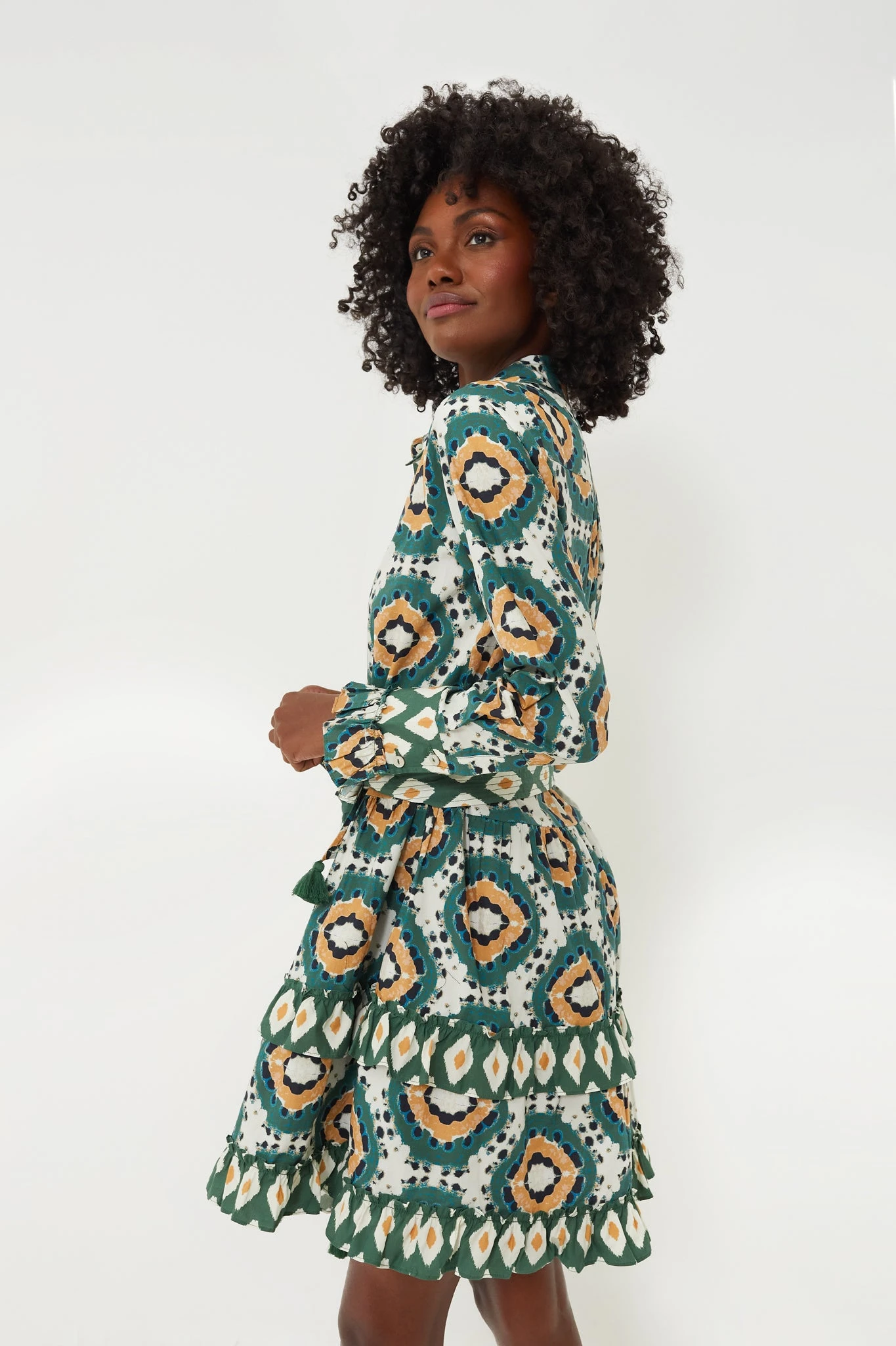 Batik Tortoise Multi Green Cami Dress - Image 3