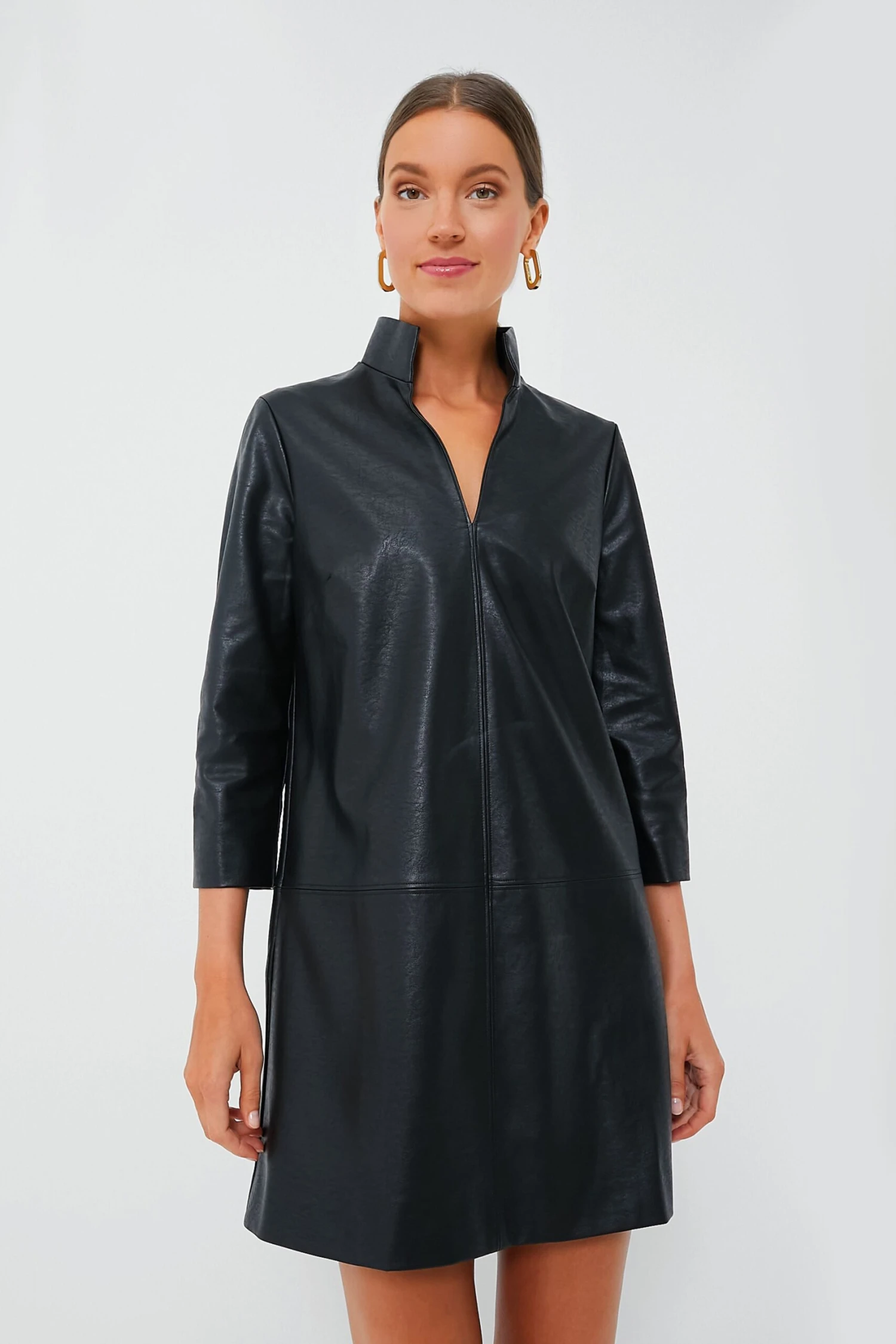 Black Leather Clifton Dress - Image 2