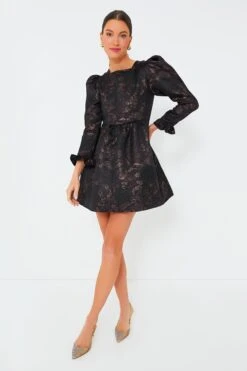 Enchantress Jacquard Square Neck Mini Prairie Dress