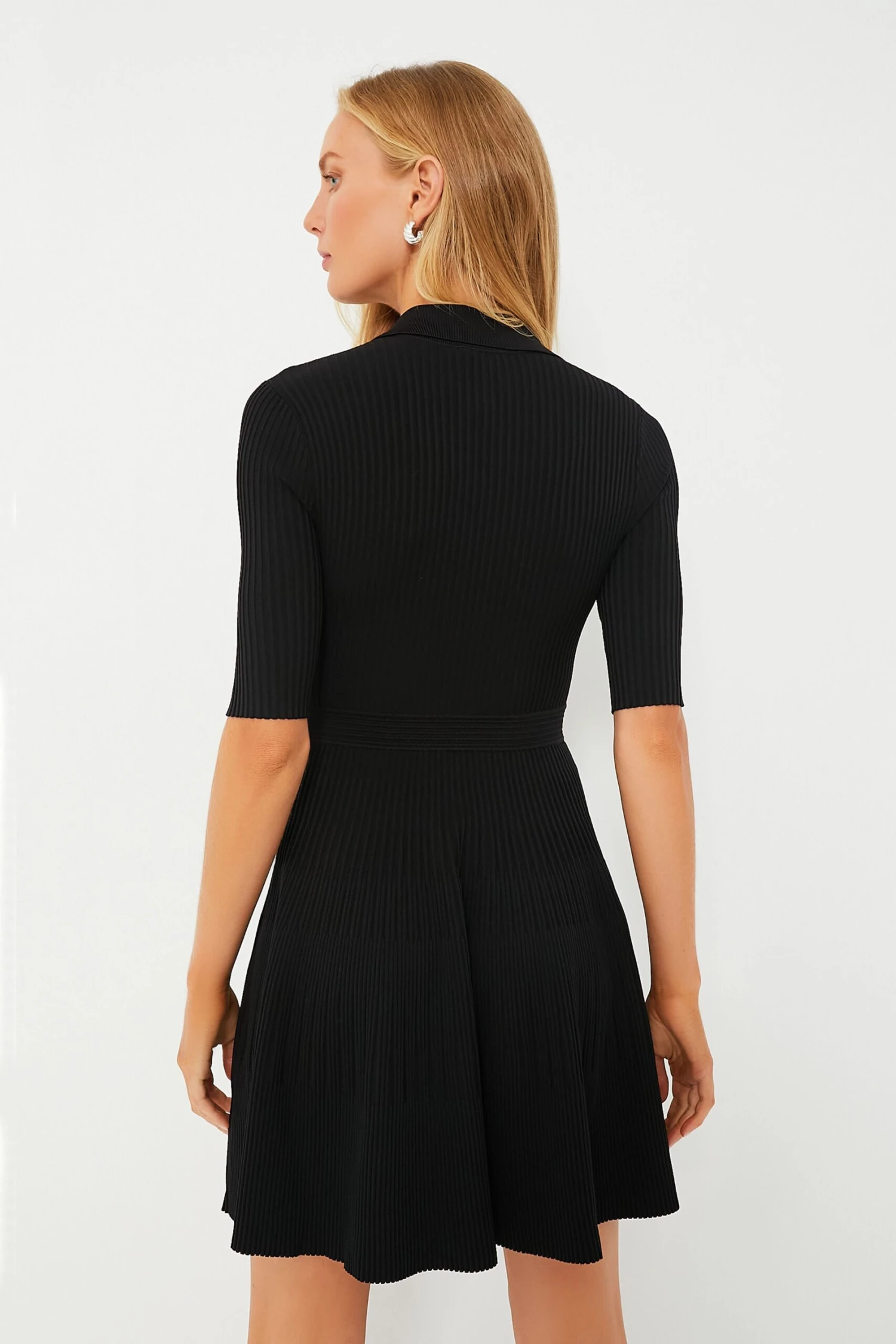 Black Patricia Core Compact Rib Polo Dress - Image 4