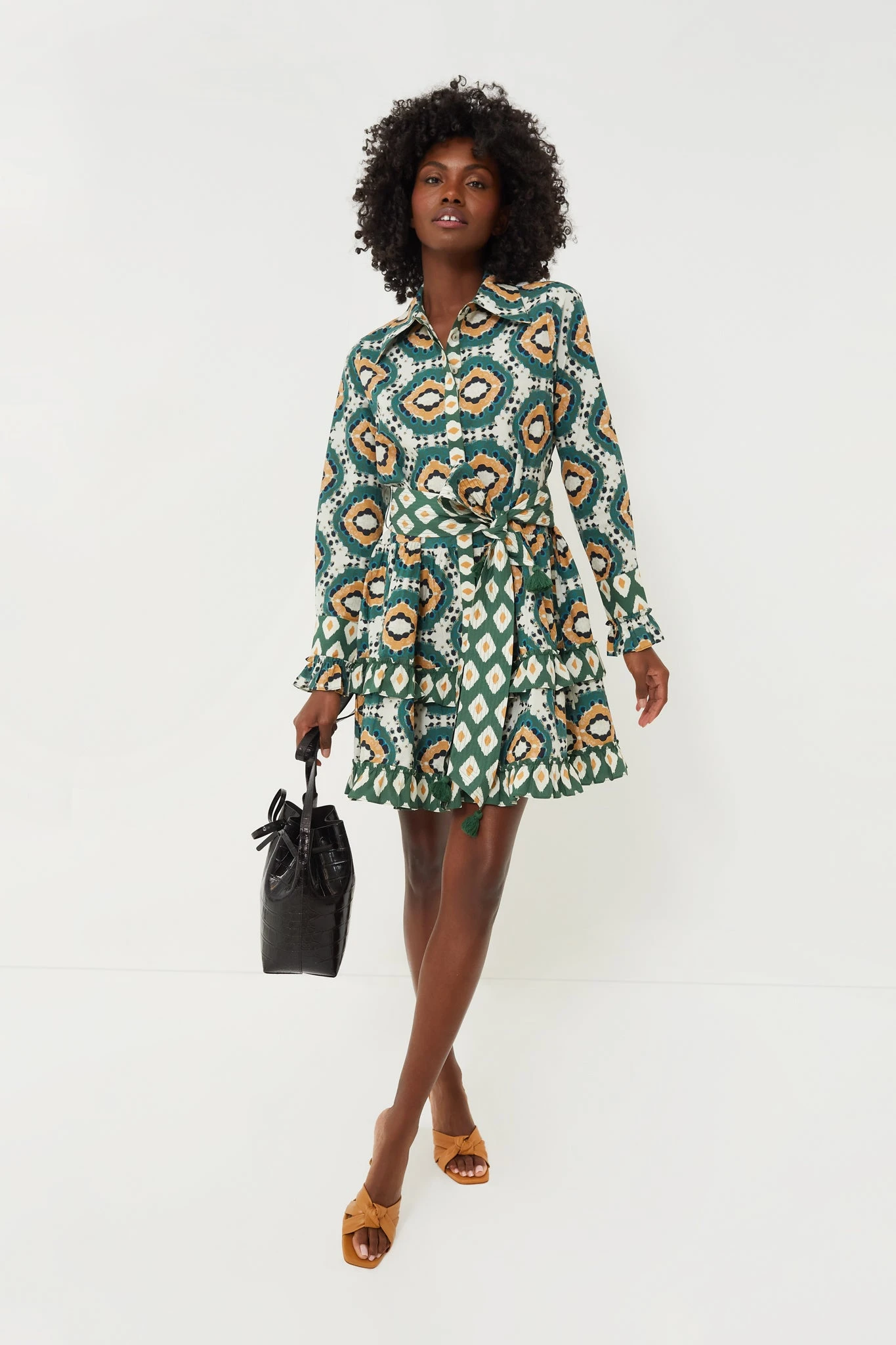 Batik Tortoise Multi Green Cami Dress - Image 6