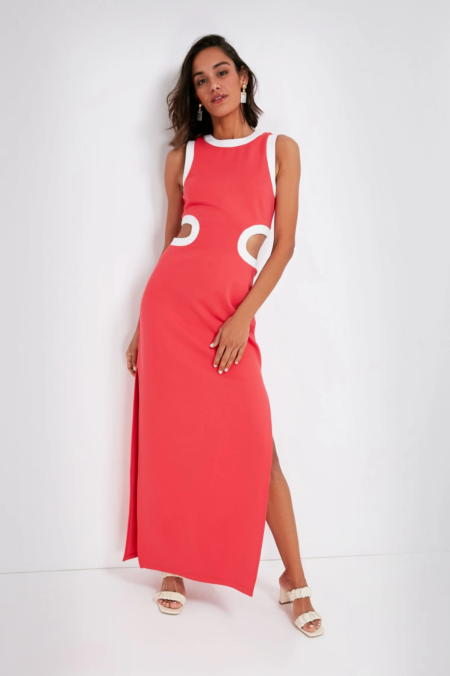 Staud Hibiscus And White Dolce Dress